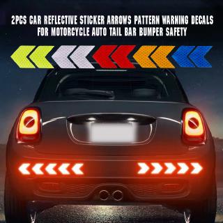 2 pegatinas reflectantes para coche, flechas, patrón de advertencia, para motocicleta, barra trasera, seguridad