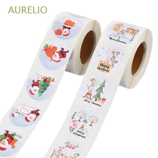 AURELIO 6/8 Designs Label Santa Christmas Tree Rat Christmas Decoration Christmas Stickers Xmas Supplies Stamping Scrapbooking Holiday Decoration Envelope Seal for Gift Cards Package Sticker