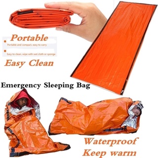 1 Pc Portable Multifunctional Reusable Waterproof Thermal PE Aluminum Film Emergency Sleeping Bag for Outdoor Camping Hiking (7)
