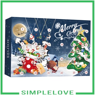[SIMPLELOVE] Calendario de adviento 2021 24 piezas adornos colgantes de árbol de navidad decoraciones