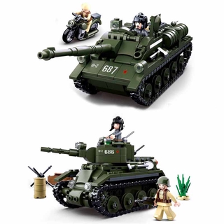 Compatible Lego bloques de tanque juguetes DIY ensamblar la segunda guerra mundial tanque modelo bloques juguetes educativos para niños (1)