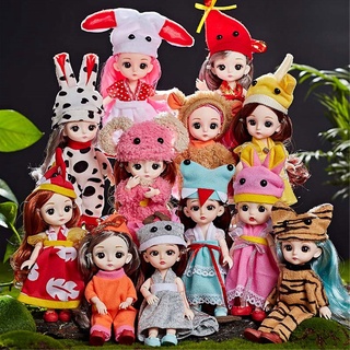 zodiac muñeca niña juguete conjunto juego casa vinilo vestir princesa muñeca 16 cm caja de regalo imag
