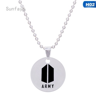 Sunfay6 collar de metal kpop army album k-pop k pop metal logo colgante
