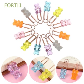 FORTI1 Bear shape Paper Clip Korean Binder Rainbow Bear Bookmark Accessories Stationery supplies Memo clips New Cute School Office Stationery Candy colors Decorative Bookmark