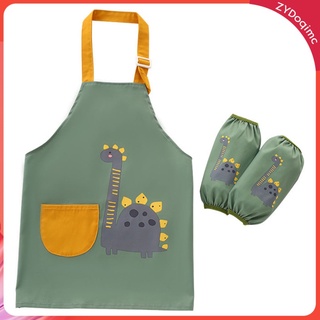 delantal de niño con bolsillo impermeable anti-aceite pintura para hornear delantales (4)