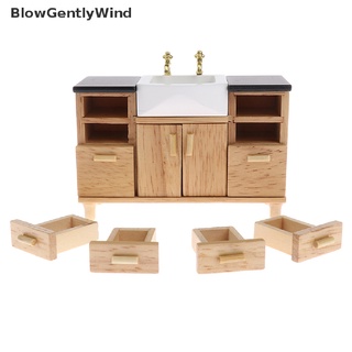 blowgentlywind 1/12 casa de muñecas miniatura de madera lavabo gabinete muebles de baño juguetes bgw