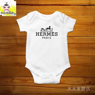 Hermes Hermes Mono de bebé Mono triangular de manga corta Mono bebé niño mono jA72 (1)
