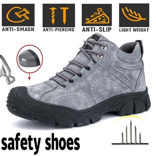 Zapatos De Seguridad Del Dedo Pie De Acero Para Los Hombres Botas De Trabajo De Invierno Cabeza anti-Aplastamiento Y Pinchazos Más Terciopelo Cálido Impermeable Ligero Moda XbQ7 (7)