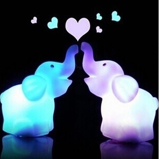 Colorido gradiente forma de elefante LED luz de noche/creativo LED funciona con pilas lámpara de ahorro de energía/ romántico LED luz juguetes para la decoración de la boda