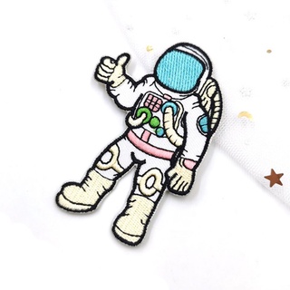 CRETULAR for Clothes Clothes Sticker Jeans Astronaut Badge Backpack Jacket Moon Embroidery Badge Patch Space Stripe UFO Iron On Patches (4)