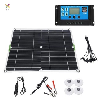 Kit De Panel Solar De 200 W 12V Cargador De Batería Con Controlador De Caravana 100A (1)