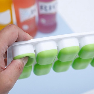 bylstore - molde de bandeja para cubitos de hielo (14 unidades), diseño de paletas, congelador con cubierta (verde)
