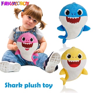 Y114 32CM bebé tiburón juguete de peluche con música sonido bebé de dibujos animados peluche juguetes cantando canción inglesa para niños trending (4)