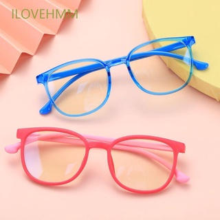 ILOVEHMM Silicone Computer Glasses for Kids Flexible Children Eyeglasses Anti Blue Light Glasses UV Protection 3-12 Years Old Square Frame Anti Glare Video Gaming Glasses