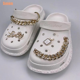 CHARMS seven (+) cadena de zapatos encantos de metal decoración para croc zueco zapatos colgante hebilla kit