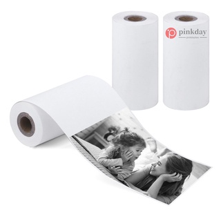 Makeid rollo de papel térmico no adhesivo 57*30 mm recibo papel fotográfico impresión transparente sin BPA de larga duración 10 años para MINI impresora térmica de bolsillo 3 rollos compatibles con Peripage Paperang Poooli0