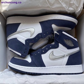 New aj1 midnight blue Japanese limited student high-top basketball shoes men s and women s sports shoes couple casual shoes tide