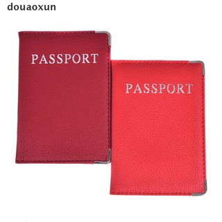 douaoxun casual cuero pu pasaporte cubre viaje tarjeta de identificación pasaporte titular cartera caso co