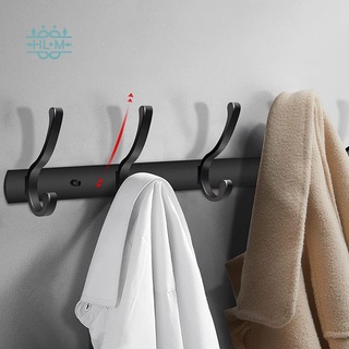 2 ganchos para abrigo, ganchos de abrigo para pared, perchero estable de aluminio gancho de toalla para cocina baño (negro)