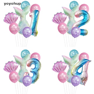 yoyohup globo de cola de sirena conchas de mar ballon océano globo para sirena fiesta de cumpleaños co