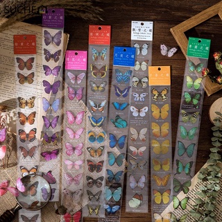 Suchen 8 diseños mariposa coleccionista serie DIY Vintage mariposa pegatinas de mano cuenta decoración Material cinta separada tira larga transparente