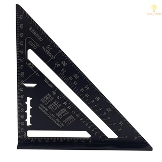 aleación de aluminio triángulo reglas 90 grados 45 grados conjunto cuadrado 7in negro regla cuadrada