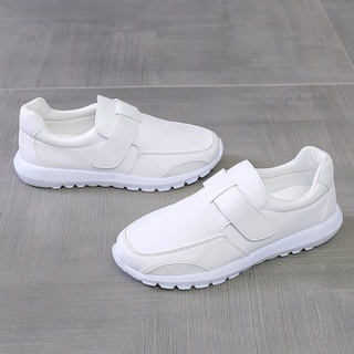 kasut jururawat putih enfermera slip hebilla zapatos planos enfermera zapatos blancos (5)