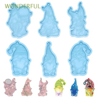 WONDERFUL Pendant Christmas Keychain Molds Little Dwarf Jewelry Making Tool Garden Elves Mold Candy Chocolate Faceless Doll Cake Tools Resin Crafts Clay Mold Merry Christmas Silicone Moulds