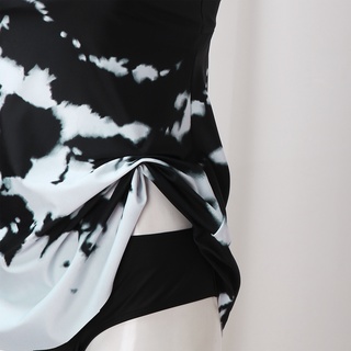 Women's Sexy Soild Print Lace Up High Cut Leg Bikini Set Two Piece Swimsuit (5)