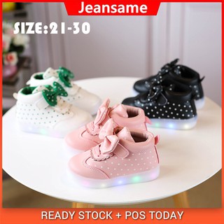 Niños Niñas Kasut Bebé Deporte Zapato LED Zapatilla De Unisex Zapatos