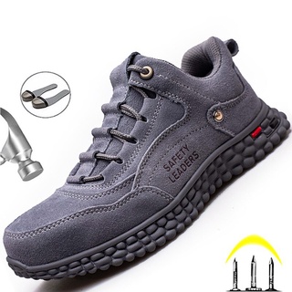 Seguridad zapatos de trabajo botas para los hombres Anti-aplastamiento zapatos de seguridad del dedo del pie botas de los hombres botas de seguridad de la construcción zvCU