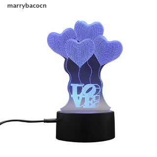 Marrybacocn 1pc 3D Ilusión Lámpara RGB LED Luz De Noche Panel Acrílico Para Niños De Dibujos Animados Regalos CO
