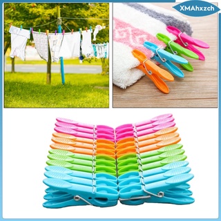 24 pernos de plástico coloridos para ropa, clips fuertes, clavijas de almacenamiento para el hogar