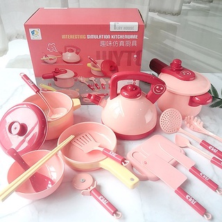 simular juguetes de cocina rosa azul cocina cubiertos conjunto de plástico electrodomésticos niñas pretender juguetes juguetes educativos