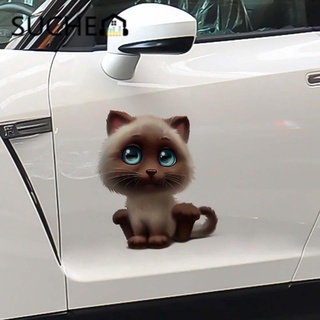 suchenn - pegatina de coche para mascotas, gato, impermeable, creativo, accesorios exteriores, diseño de dibujos animados