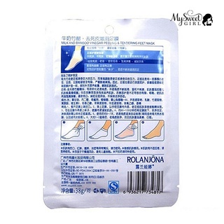 mysweetgirl 2Pcs leche vinagre de bambú piel muerta eliminar la piel del pie suave exfoliante pies máscara (7)