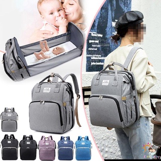 [Beso] mochila portátil multifuncional para pañales plegable para bebés, viaje grande