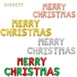 shekeyy 16 pulgadas caliente papel de aluminio celebración suministros bandera helio alfabeto globo feliz año nuevo fiesta decoración regalos oro rosa plata feliz navidad/multicolor