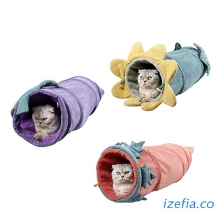 izefia corduroy franela gato túnel gato túnel mascota tubo plegable juguete de juego interior al aire libre juguetes para el rompecabezas de entrenamiento