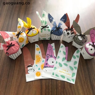 【gaoguang】 50pcs Candy Rabbit Ear Bags Biscuits Christmas Decoration Snack Baking Package CO