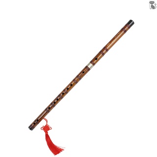 Go Key of D flauta de bambú amargo Dizi tradicional hecho a mano instrumento de viento con bolsa de almacenamiento nudo para niños adultos principiantes