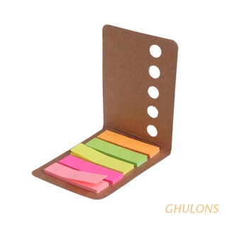 ghulons 5 almohadillas/pack de papel kraft cubierta de color caramelo notas adhesivas marcador de página pestañas índice