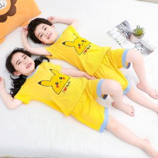 Pijamas de verano para niños de manga corta pijamas de niñas para hombres y mujeres (1)