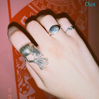 dus vintage anillo de rana para mujer niña animal abierto anillo de puño ajustable gótico joyería