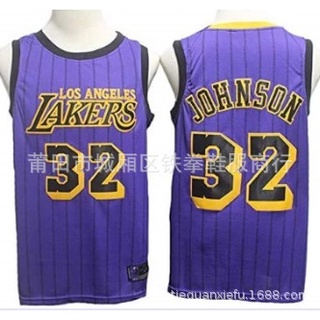 Lakers 32 Johnson 19 Camisa Da Cidade Roxa Fãs Nba H712