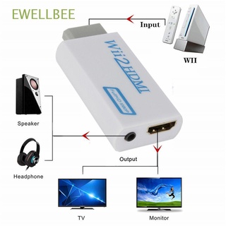 EWELLBEE Nuevo Adaptador Wii A HDMI 3.5 Mm Convertidor 1080P Monitor Pantalla HD Audio Wii2HDMI/Multicolor