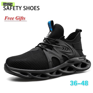 zapatos de los hombres de seguridad de trabajo zapatos de senderismo al aire libre ligero de acero puntera industrial cómodo transpirable botas masculinas