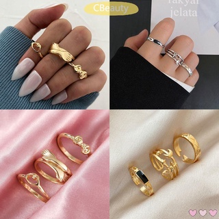 CUP Women Knuckle Rings Set Vintage BOHO Midi Rings Stacking Rings Punk Hollow Fashion Jewelry Gift Metal Gold
