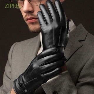 zipfel guantes de alta calidad térmicas de dedo completo guantes de manoplas a prueba de viento invierno otoño hombres guantes de cuero pantalla caliente/multicolor