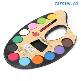 TAR1 12 Colores Profesional Artista Paleta De Pinturas Conjunto De Mano Pared Textil Pincel De Pintura